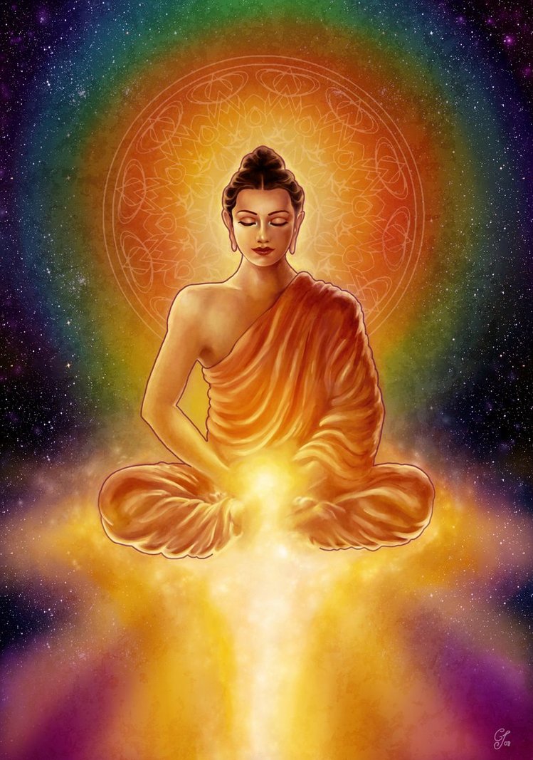 Buddha s golden blessing by aeryael